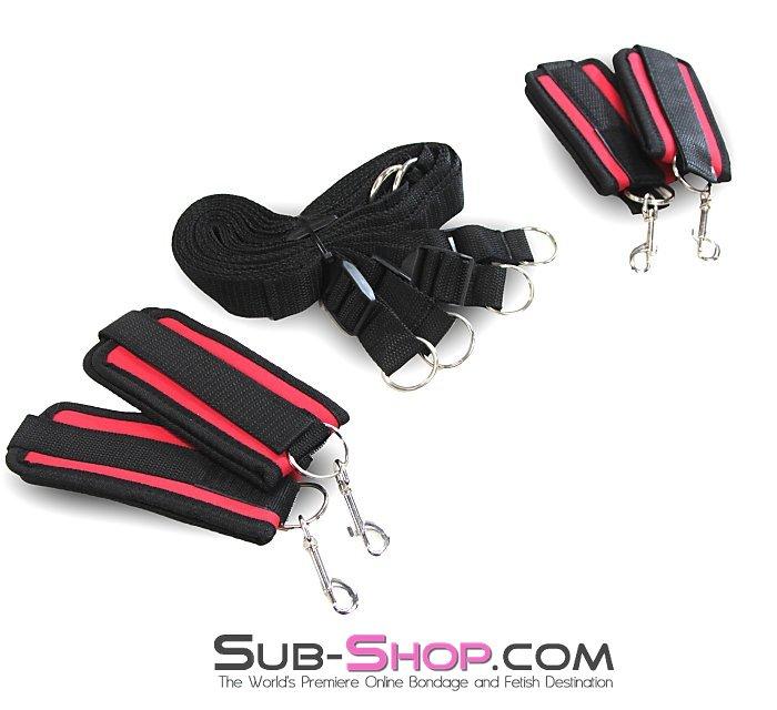 0967M      Red & Black BedBound SecureFit BDSM Wrist and Ankles Restraint System Restraints   , Sub-Shop.com Bondage and Fetish Superstore