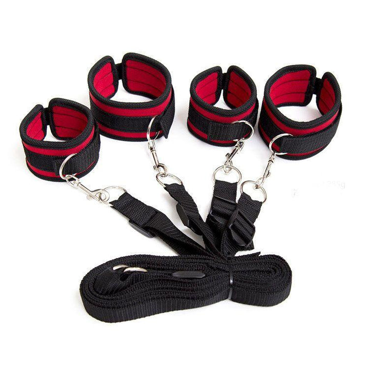 0967M      Red & Black BedBound SecureFit BDSM Wrist and Ankles Restraint System Restraints   , Sub-Shop.com Bondage and Fetish Superstore