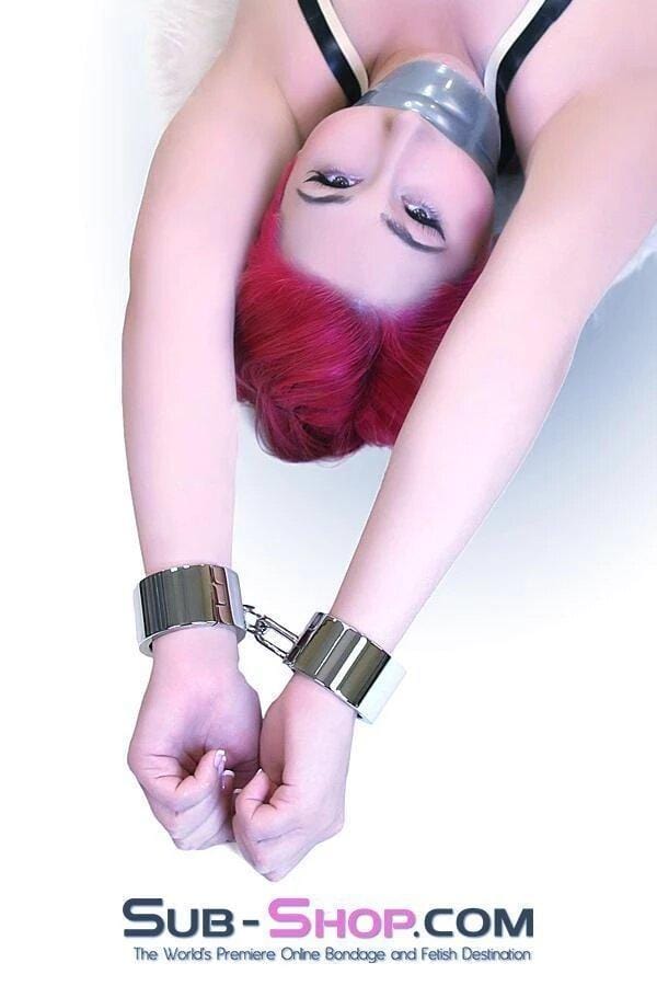 9717SM      Chromed Steel Manacles -  2 Sizes Steel Bondage   , Sub-Shop.com Bondage and Fetish Superstore