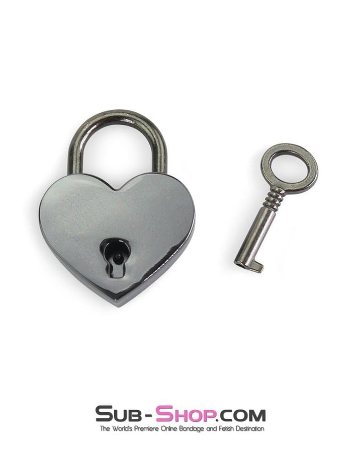 9725AE      Black Chrome Heart Bondage Gear Padlock - MEGA Deal MEGA Deal   , Sub-Shop.com Bondage and Fetish Superstore