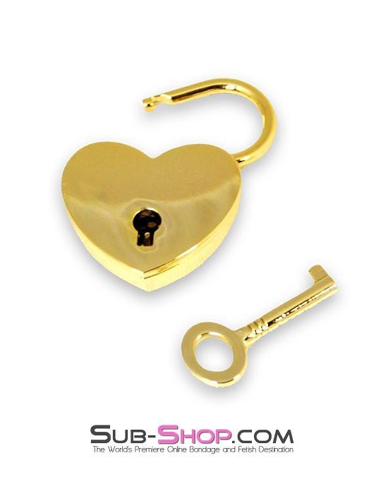 9736K      Gold Series Under Lock & Key Heart Padlock Padlock   , Sub-Shop.com Bondage and Fetish Superstore