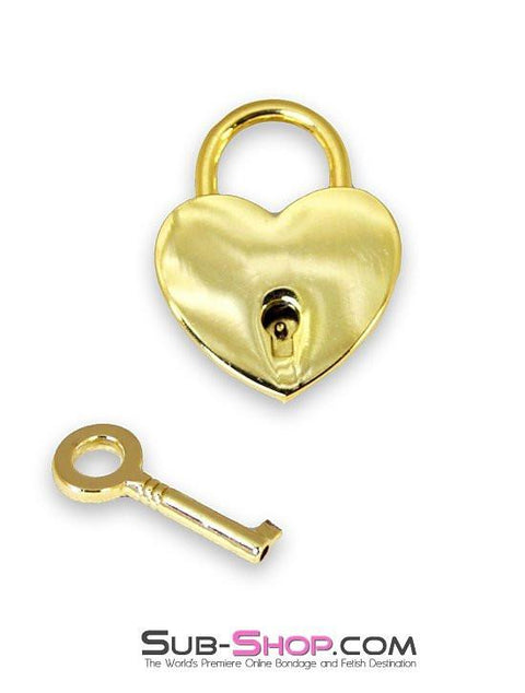 9736K      Gold Series Under Lock & Key Heart Padlock Padlock   , Sub-Shop.com Bondage and Fetish Superstore