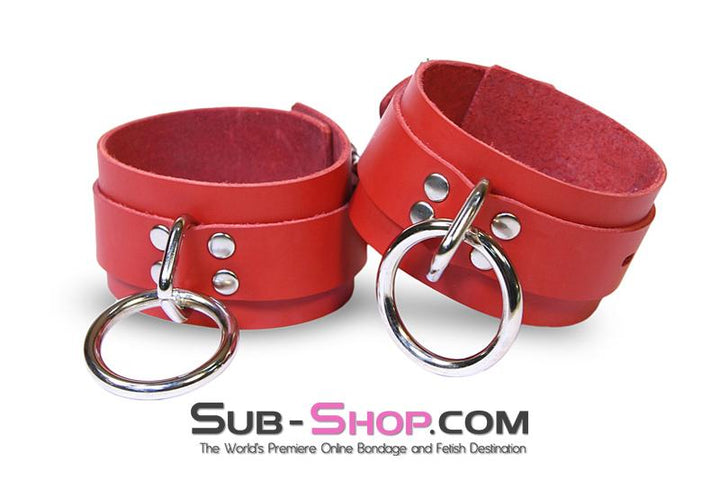 9744A      Lust Cuffs Locking Red Leather Wrist Cuffs Cuffs   , Sub-Shop.com Bondage and Fetish Superstore