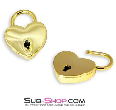9752A      Gold Series Under Lock & Key Heart Padlocks Pair - LAST CHANCE - Final Closeout! MEGA Deal   , Sub-Shop.com Bondage and Fetish Superstore