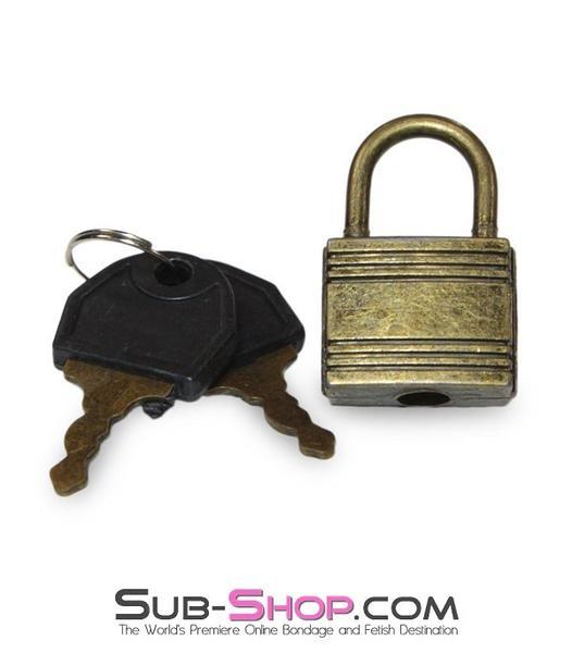 9758A      Bondage Gear Padlock, Antiqued Brass - MEGA Deal Black Friday Blowout   , Sub-Shop.com Bondage and Fetish Superstore