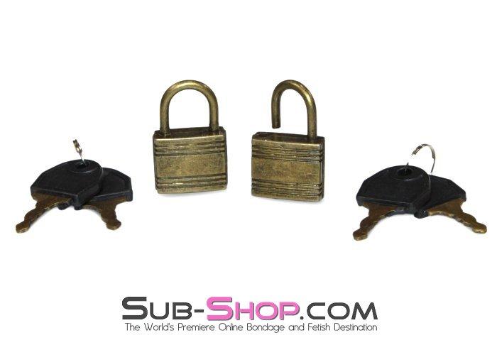 9758A      Bondage Gear Padlock, Antiqued Brass Padlock   , Sub-Shop.com Bondage and Fetish Superstore
