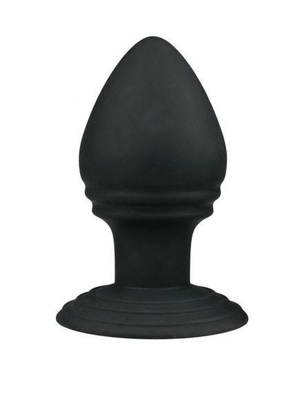 9767M      Ribbed Rocket Black Silicone Anal Plug with Suction Cup Base Butt Plug   , Sub-Shop.com Bondage and Fetish Superstore