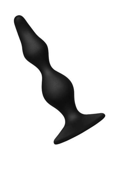 9769M      Hourglass P-Spot Black Silicone Anal Plug with Suction Cup Base - LAST CHANCE - Final Closeout! Black Friday Blowout   , Sub-Shop.com Bondage and Fetish Superstore