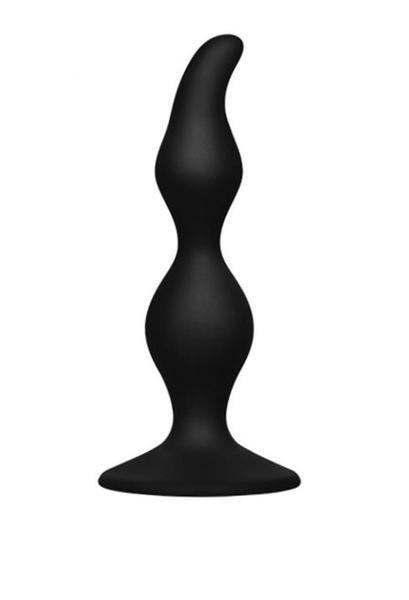 9769M      Hourglass P-Spot Black Silicone Anal Plug with Suction Cup Base - LAST CHANCE - Final Closeout! Black Friday Blowout   , Sub-Shop.com Bondage and Fetish Superstore