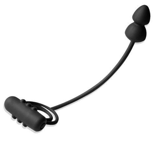9771M      Vibrating Silicone Cock & Ball Ring with Anal Stimulator - LAST CHANCE - Final Closeout! Black Friday Blowout   , Sub-Shop.com Bondage and Fetish Superstore