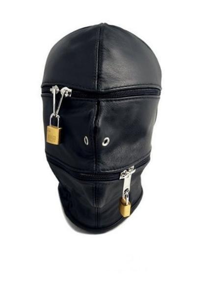 9773M      Zipper Head Locking Zipper Eyes and Mouth Slave Hood Hoods   , Sub-Shop.com Bondage and Fetish Superstore
