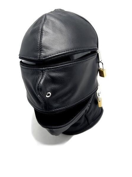 9773M      Zipper Head Locking Zipper Eyes and Mouth Slave Hood Hoods   , Sub-Shop.com Bondage and Fetish Superstore