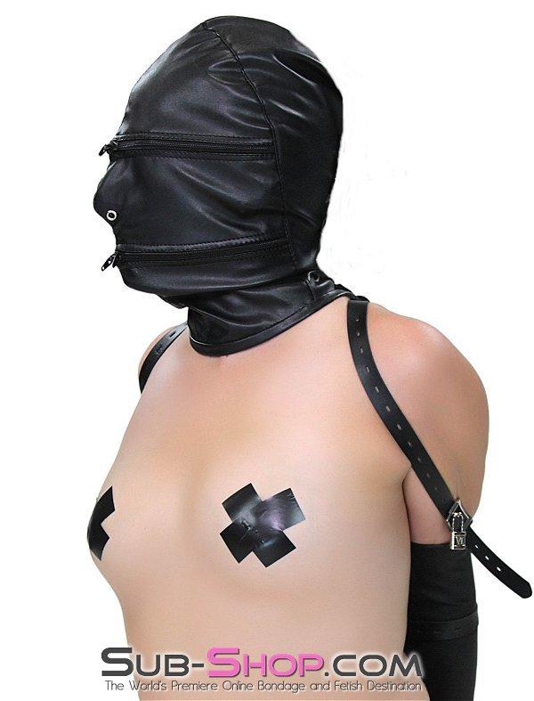 9773M      Zipper Head Locking Zipper Eyes and Mouth Slave Hood Hoods   , Sub-Shop.com Bondage and Fetish Superstore