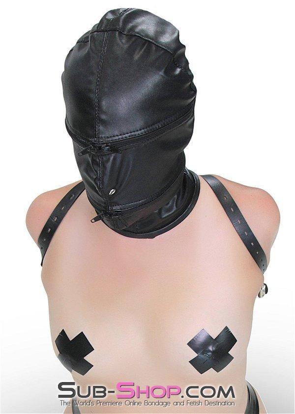 9773M      Zipper Head Locking Zipper Eyes and Mouth Slave Hood Hoods   , Sub-Shop.com Bondage and Fetish Superstore