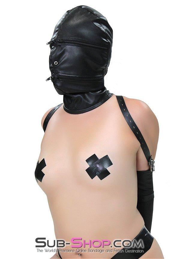 9773M      Zipper Head Locking Zipper Eyes and Mouth Slave Hood Hoods   , Sub-Shop.com Bondage and Fetish Superstore