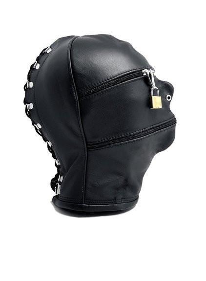 9773M      Zipper Head Locking Zipper Eyes and Mouth Slave Hood Hoods   , Sub-Shop.com Bondage and Fetish Superstore