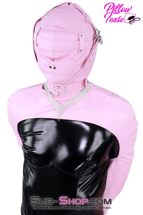 1476DL      Princess Pink Sensory Deprivation Locking Hood Hoods   , Sub-Shop.com Bondage and Fetish Superstore
