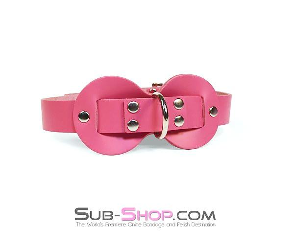 0978A-SIS      Pretty Sissy Slave Quiet Hot Pink BDSM Training Leather Double Mouth Guard Gag Sissy   , Sub-Shop.com Bondage and Fetish Superstore