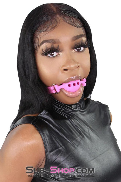 9806M      Medium Pink Silicone Locking Breather Ball Gag - LAST CHANCE - Final Closeout! Black Friday Blowout   , Sub-Shop.com Bondage and Fetish Superstore