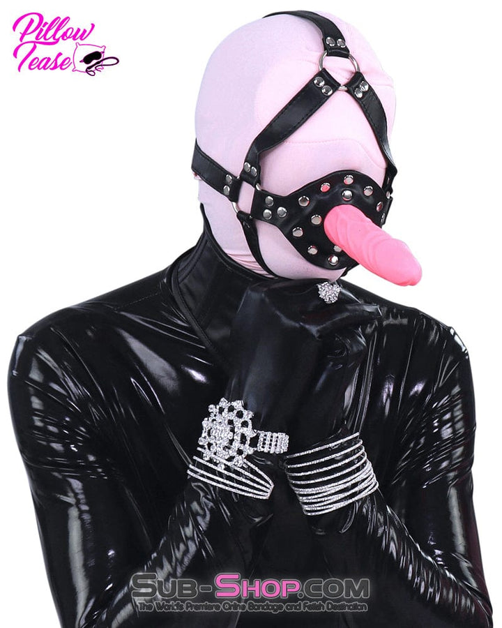9866DL      Penis Gag Trainer with External Dildo, Pink Gags   , Sub-Shop.com Bondage and Fetish Superstore