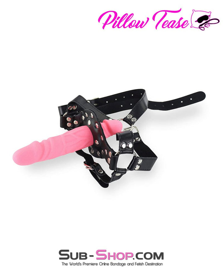 9866DL      Penis Gag Trainer with External Dildo, Pink Gags   , Sub-Shop.com Bondage and Fetish Superstore