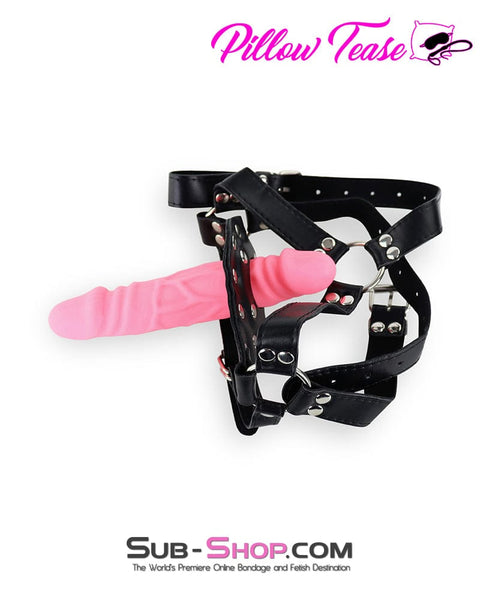 9866DL      Penis Gag Trainer with External Dildo, Pink Gags   , Sub-Shop.com Bondage and Fetish Superstore