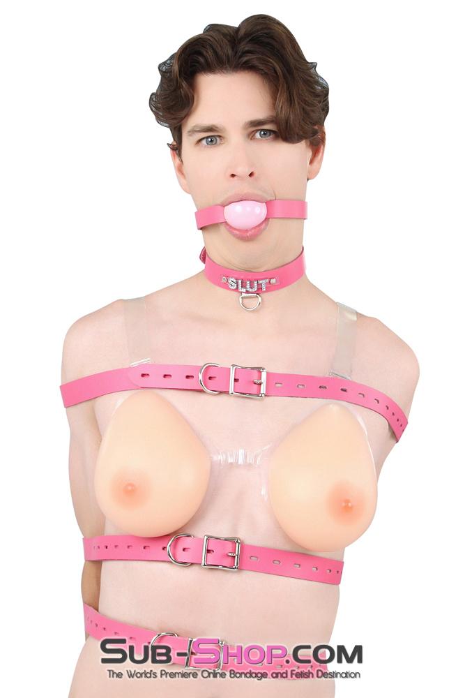 6847A-SIS      Hot Pretty Pink BDSM Roleplay Sissy SLUT Rhinestone Leather Collar Sissy   , Sub-Shop.com Bondage and Fetish Superstore