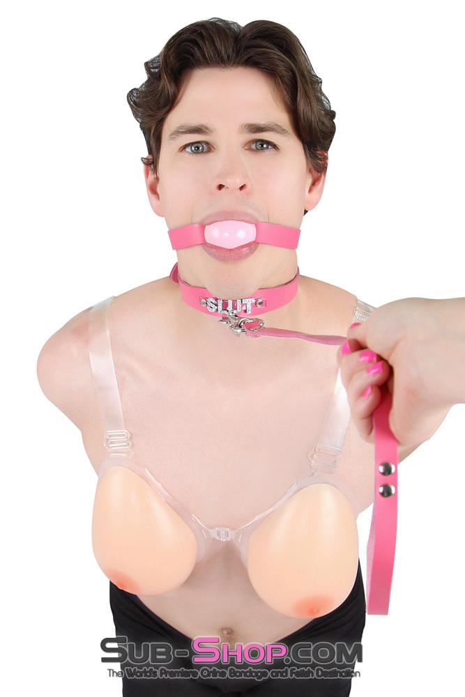 6847A-SIS      Hot Pretty Pink BDSM Roleplay Sissy SLUT Rhinestone Leather Collar Sissy   , Sub-Shop.com Bondage and Fetish Superstore