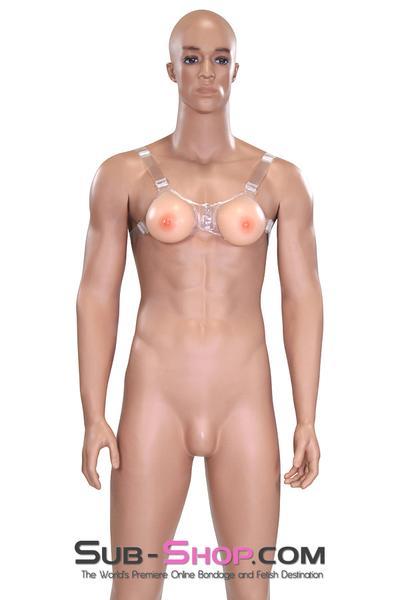 9875RS      Gia Real Feel Silicone Breast Forms with Nipples and Clear Straps, C Cup Breast Forms   , Sub-Shop.com Bondage and Fetish Superstore