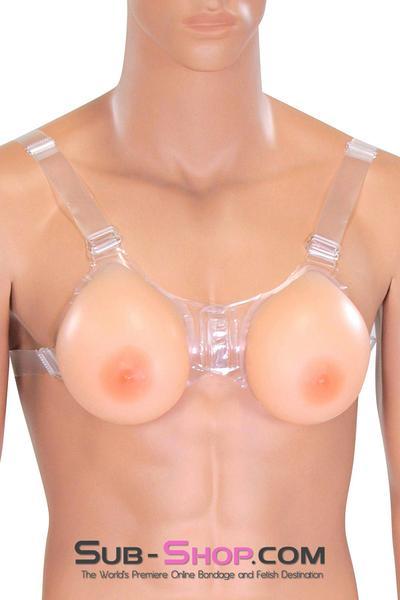 9876RS      Gia Real Feel Silicone Breast Forms with Nipples and Clear Straps, D Cup Breast Forms   , Sub-Shop.com Bondage and Fetish Superstore
