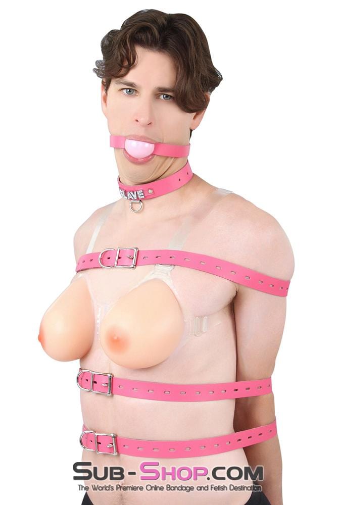 4787A      Locking Pink Leather Bondage Straps - 4 Sizes! Straps   , Sub-Shop.com Bondage and Fetish Superstore