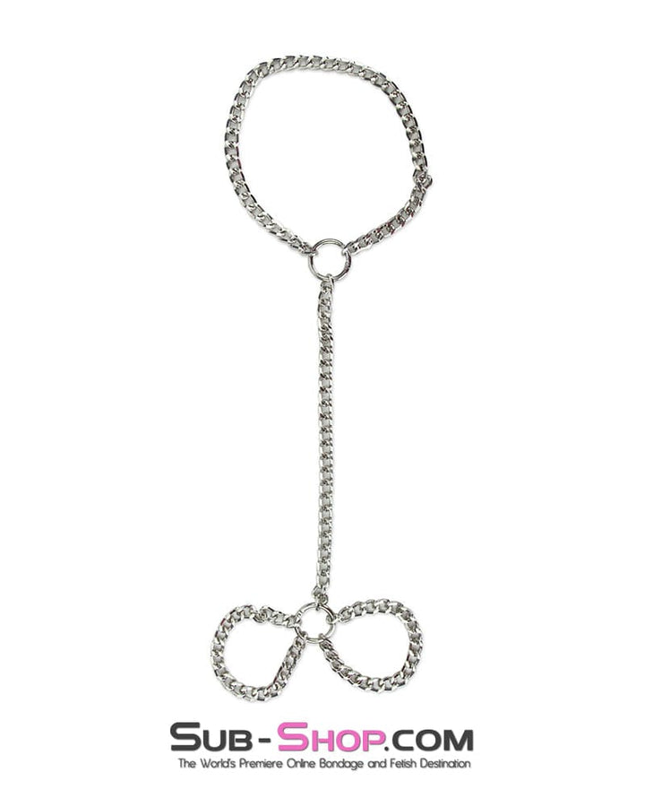 9893RS      Serving Chains Collar and Wrist Slave Jeweled Chains Set Steel Bondage   , Sub-Shop.com Bondage and Fetish Superstore