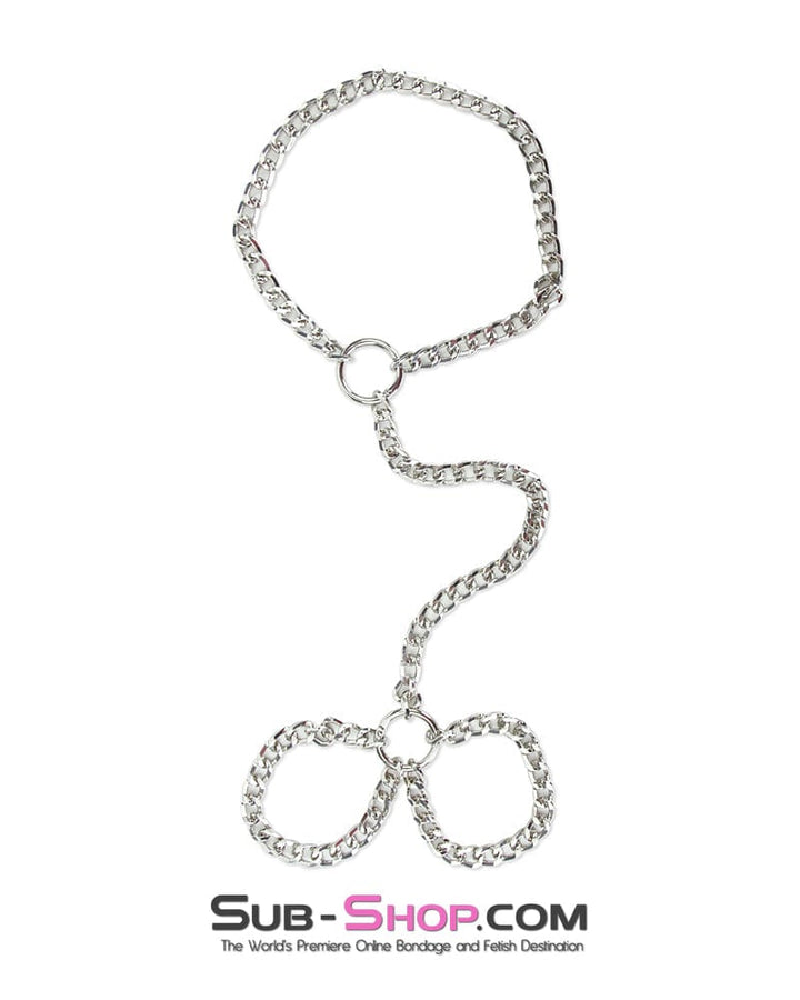 9893RS      Serving Chains Collar and Wrist Slave Jeweled Chains Set Steel Bondage   , Sub-Shop.com Bondage and Fetish Superstore