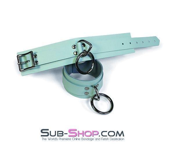 0989A      I Like It Rough Retro Mint Green Leather Bondage Wrist Cuffs Cuffs   , Sub-Shop.com Bondage and Fetish Superstore