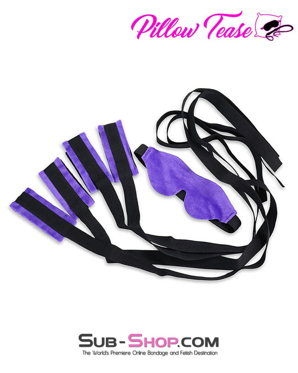9919DL Beginner Soft Purple Blindfold, Wrist and Ankle Cuffs Bondage Set Bondage Set , Sub-Shop.com Bondage and Fetish Superstore