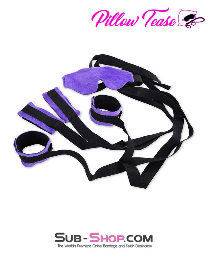 9919DL Beginner Soft Purple Blindfold, Wrist and Ankle Cuffs Bondage Set Bondage Set , Sub-Shop.com Bondage and Fetish Superstore
