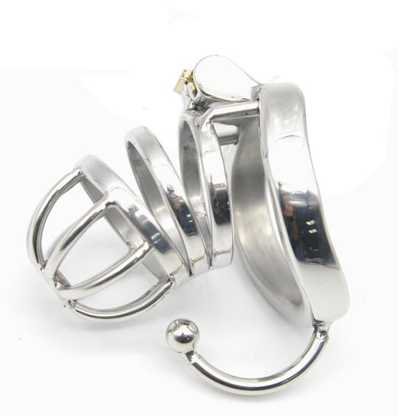 9932RS      Shorty High Security Hard Time Steel Male Chastity with Ball Separation Rod Chastity   , Sub-Shop.com Bondage and Fetish Superstore
