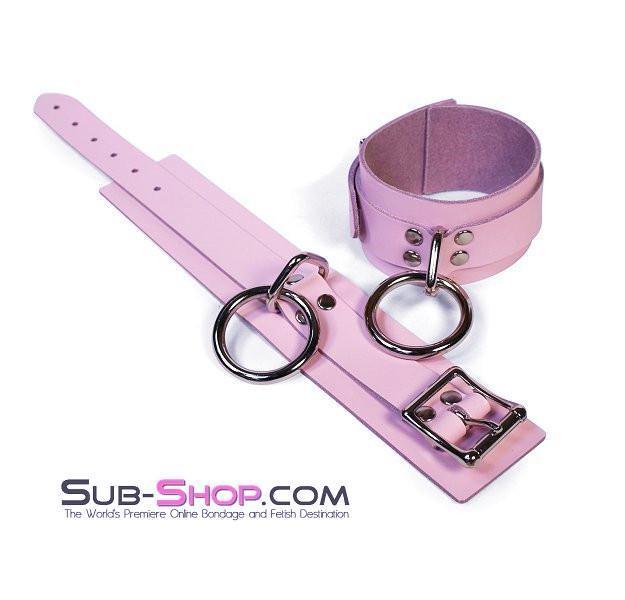 0993A-SIS      Captured Beauty Sissy Vixen Princess Pink Leather Bondage Ankle Cuffs Sissy   , Sub-Shop.com Bondage and Fetish Superstore