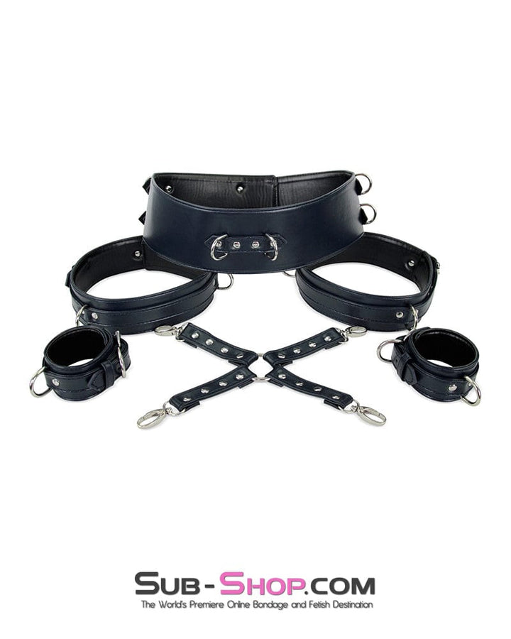 9947M      Padded Bondage Belt, Thigh Cuffs, Wrist Cuffs and Connector Strap Full Bondage Set Bondage Set   , Sub-Shop.com Bondage and Fetish Superstore