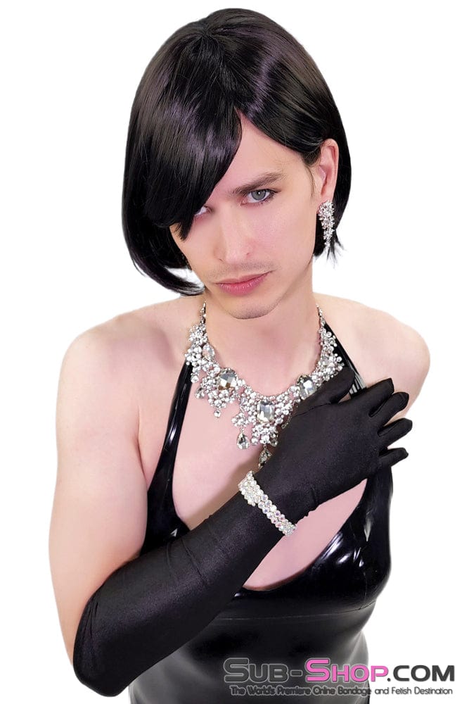 9962AE-SIS      Pretty Sissy Liza 10" Short Bobbed Black Wig Sissy   , Sub-Shop.com Bondage and Fetish Superstore