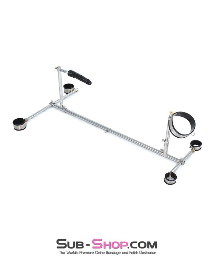 9968M      Slave Stockade with Stainless Steel + Rubber Cuffs and Dildo Set – Large / Extra Large Size Bondage Set   , Sub-Shop.com Bondage and Fetish Superstore