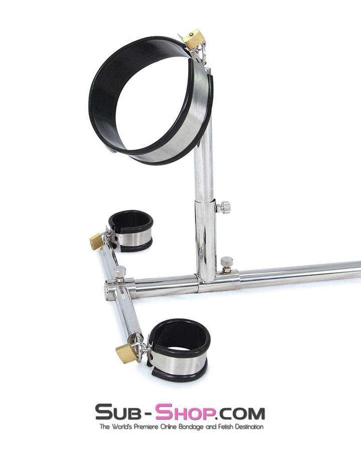 9968M      Slave Stockade with Stainless Steel + Rubber Cuffs and Dildo Set – Large / Extra Large Size Bondage Set   , Sub-Shop.com Bondage and Fetish Superstore