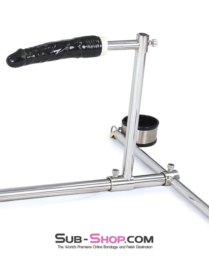 9968M      Slave Stockade with Stainless Steel + Rubber Cuffs and Dildo Set – Large / Extra Large Size Bondage Set   , Sub-Shop.com Bondage and Fetish Superstore