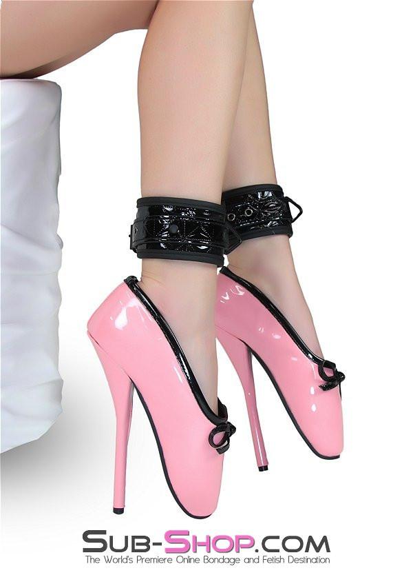 1804DL      Black Diamond Padded Ankle Bondage Cuffs with Black Hardware Wrist and Ankle Bondage   , Sub-Shop.com Bondage and Fetish Superstore