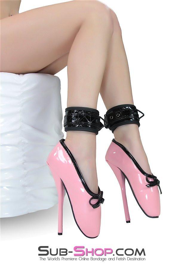 1804DL      Black Diamond Padded Ankle Bondage Cuffs with Black Hardware Wrist and Ankle Bondage   , Sub-Shop.com Bondage and Fetish Superstore