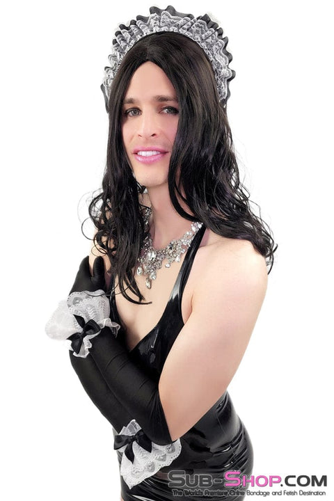 9955RS-SIS      Glamour Sissy Girl Curly 22” Black Wig Sissy   , Sub-Shop.com Bondage and Fetish Superstore