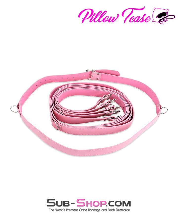 9985DL      Set of 6 Buckling Bondage Belts with D-Rings, Princess Pink Straps   , Sub-Shop.com Bondage and Fetish Superstore