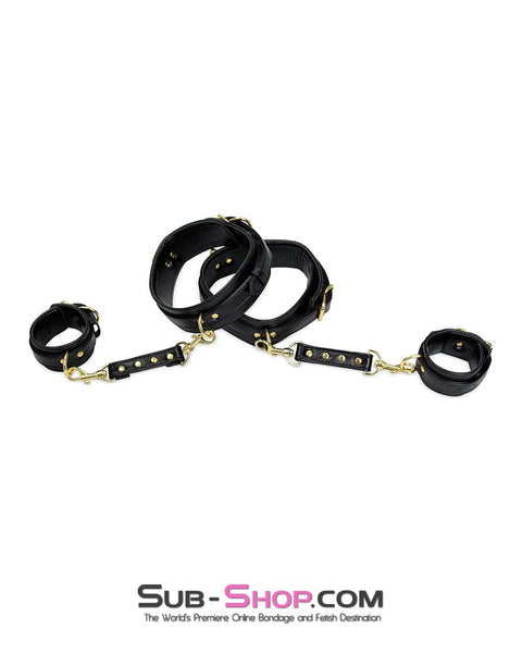 9990M      Gold Standard Supple Thigh Cuffs with Wrist Cuffs and Connections Set Cuffs   , Sub-Shop.com Bondage and Fetish Superstore