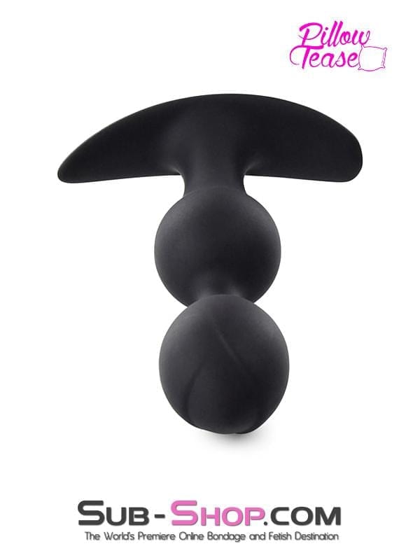 Anal Toys 0783M      Double Bulb Black Silicone Anal Plug