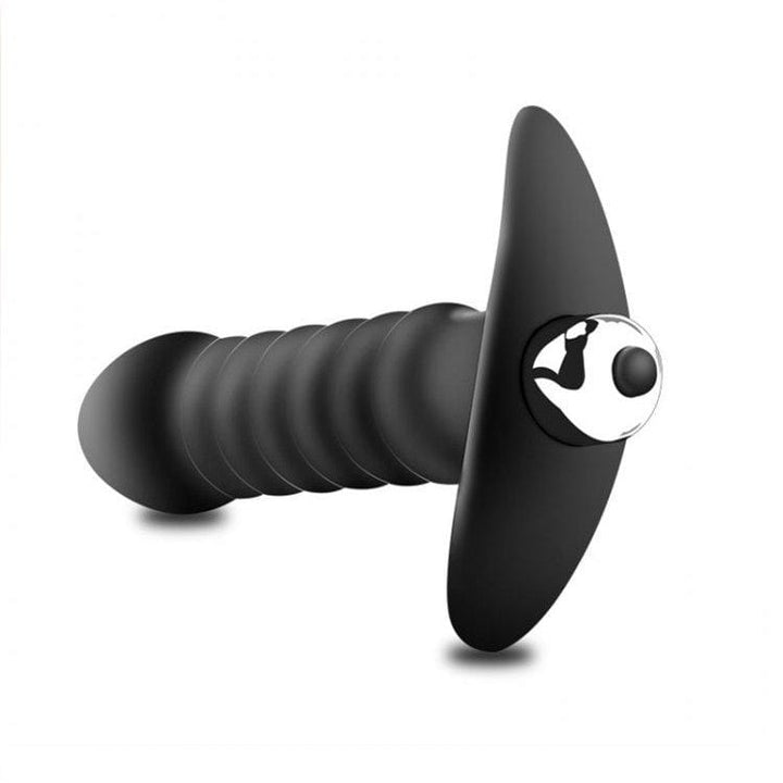 Anal Toys 2517M      Ridged Vibrating Silicone Anal Dildo